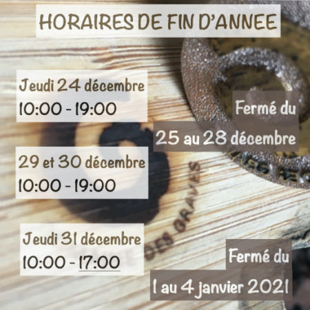 Horaires de fin d'année